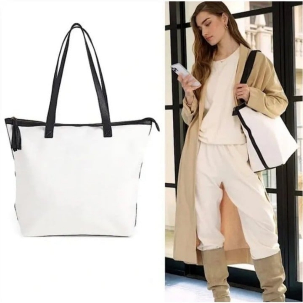 Walter Baker "Carly Bag" Classic Canvas and Vegan Leather Tote - NWT